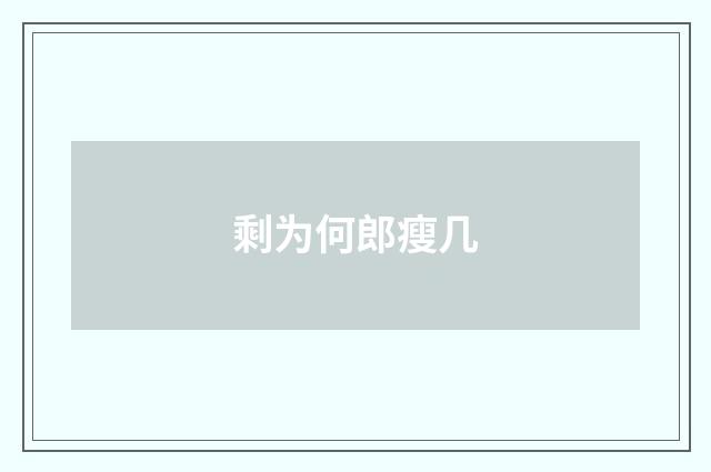 剩为何郎瘦几