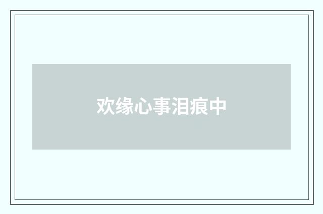 欢缘心事泪痕中