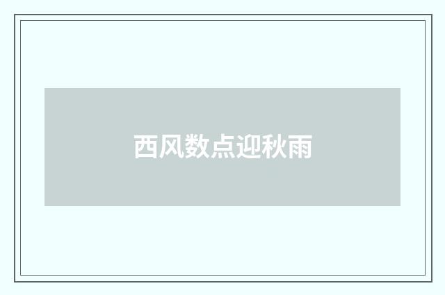 西风数点迎秋雨