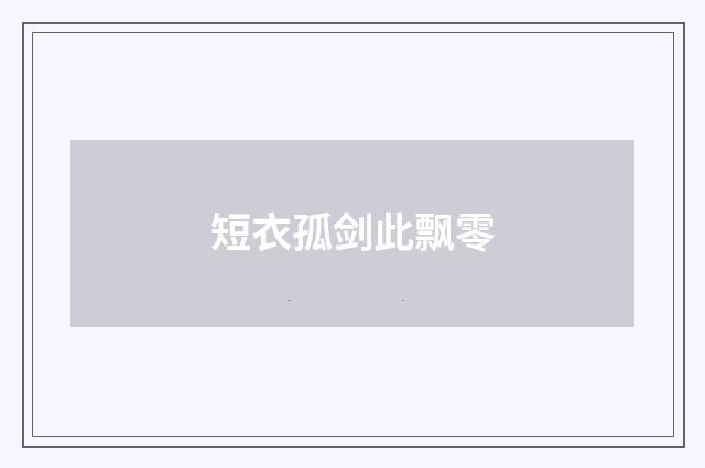 短衣孤剑此飘零