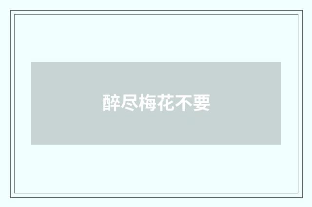 醉尽梅花不要