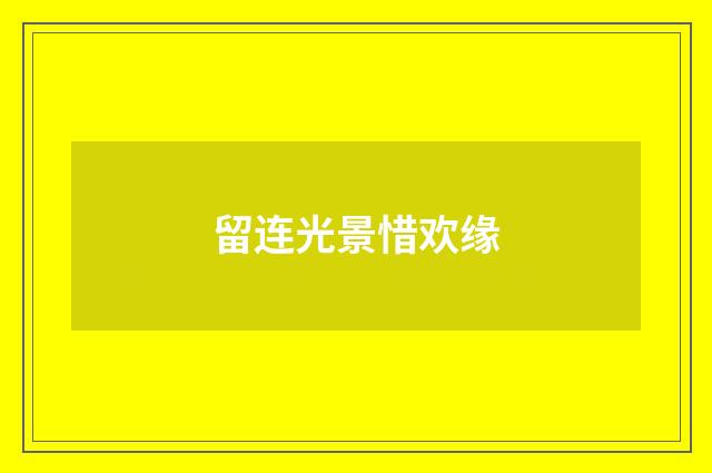 留连光景惜欢缘