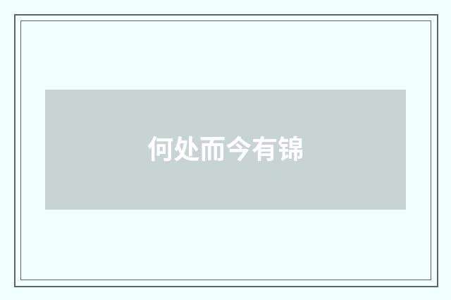 何处而今有锦