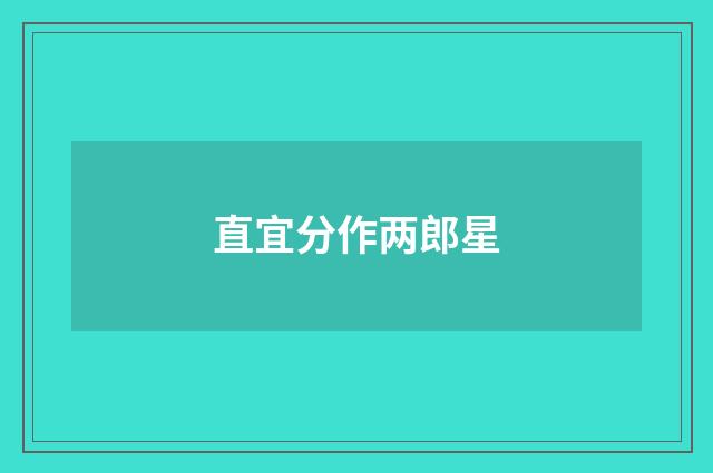 直宜分作两郎星
