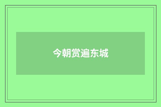 今朝赏遍东城