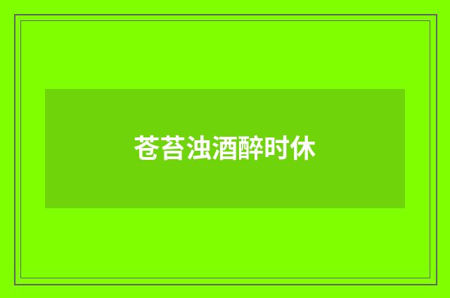 苍苔浊酒醉时休