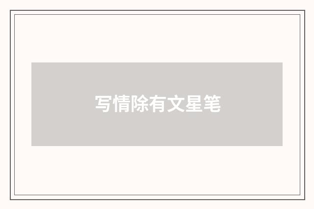 写情除有文星笔