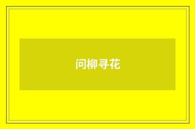 问柳寻花