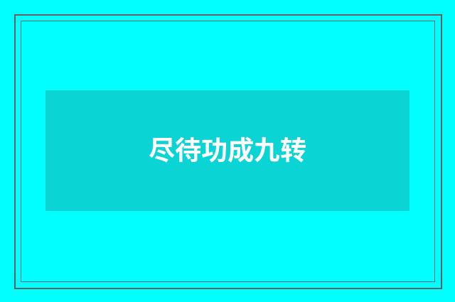 尽待功成九转