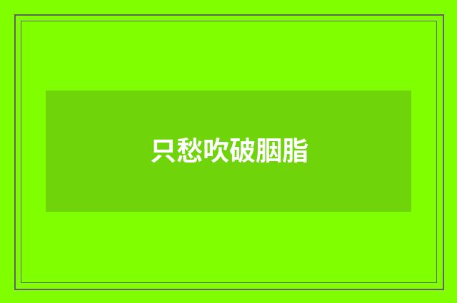 只愁吹破胭脂