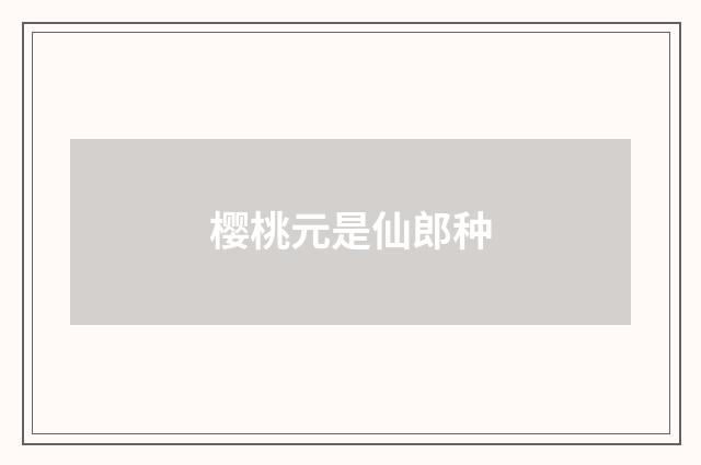 樱桃元是仙郎种