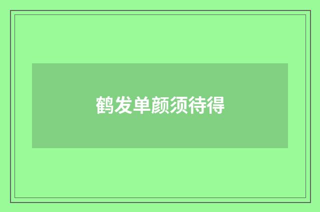 鹤发单颜须待得