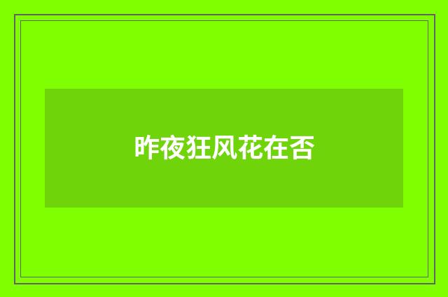 昨夜狂风花在否