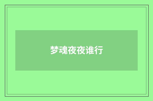 梦魂夜夜谁行