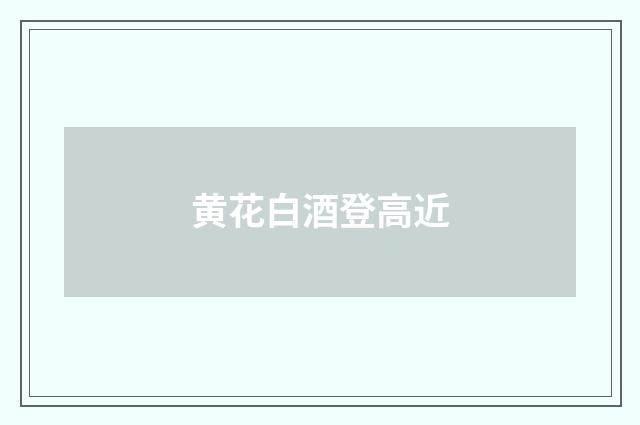 黄花白酒登高近