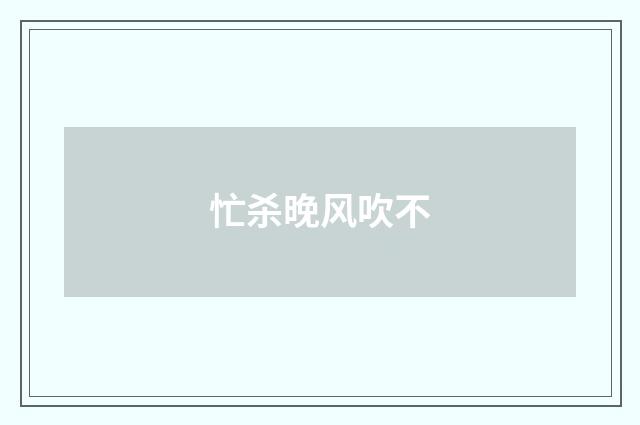 忙杀晚风吹不