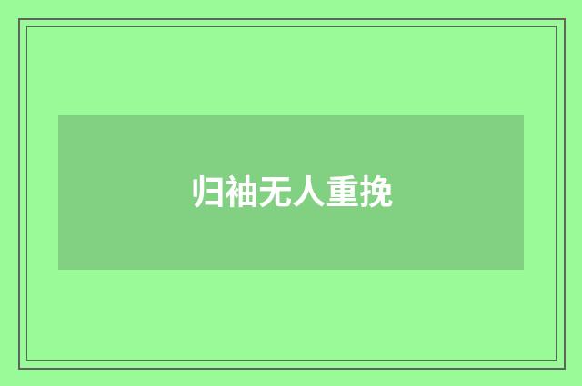 归袖无人重挽