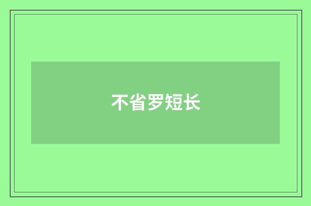 不省罗短长