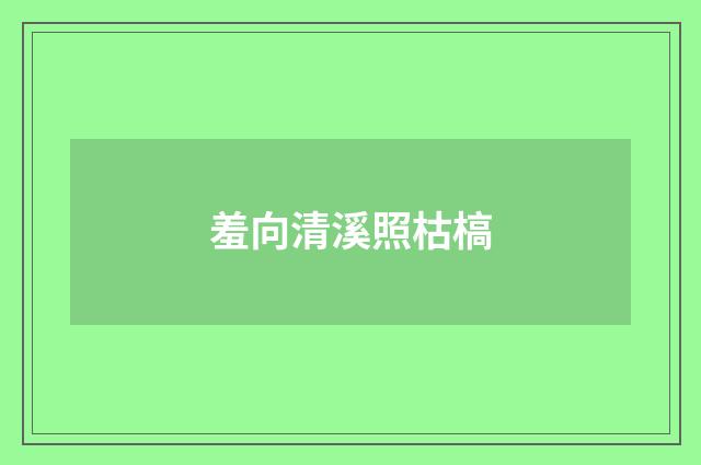 羞向清溪照枯槁