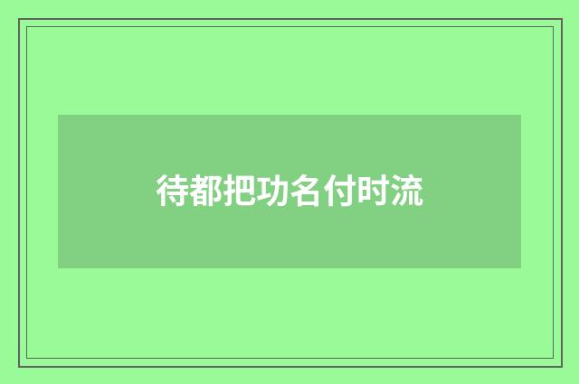 待都把功名付时流