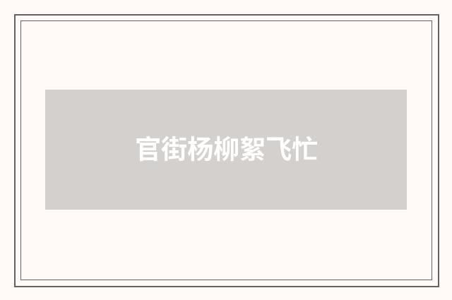 官街杨柳絮飞忙