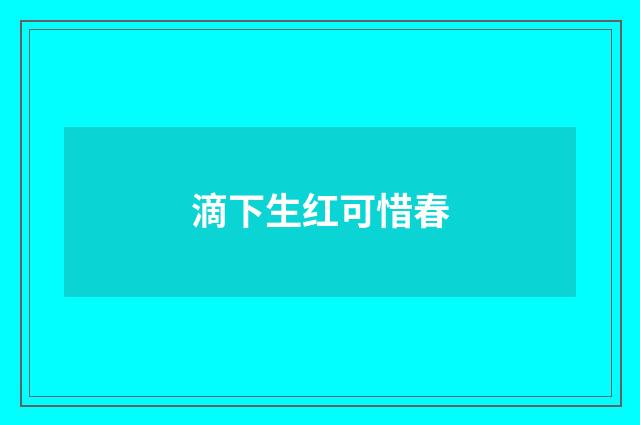 滴下生红可惜春
