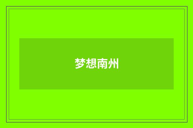 梦想南州
