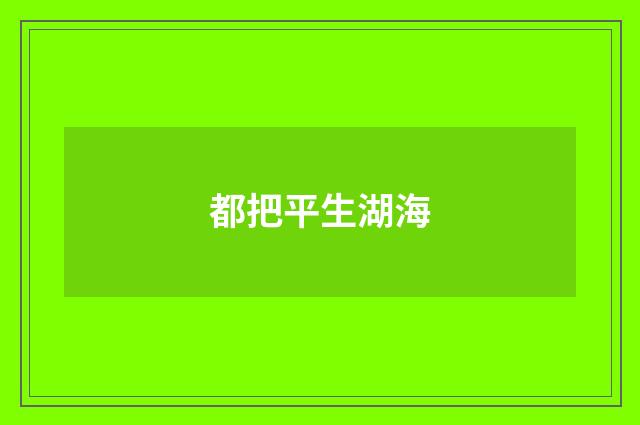 都把平生湖海