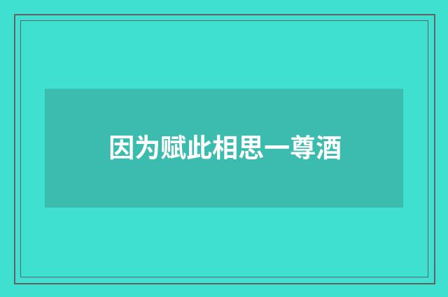 因为赋此相思一尊酒