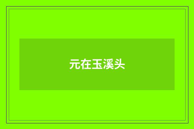 元在玉溪头
