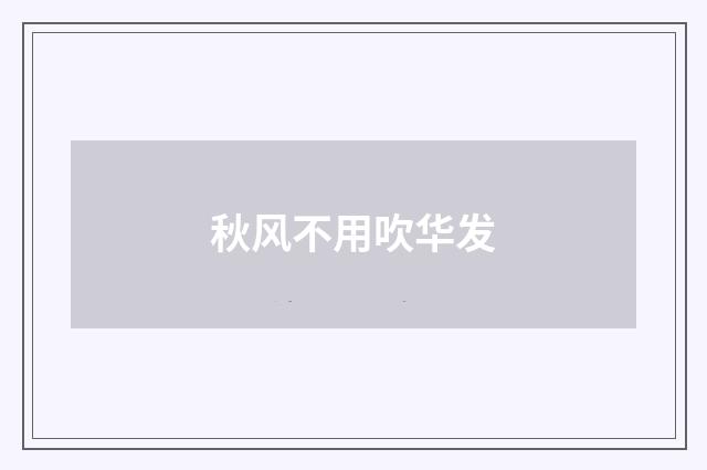 秋风不用吹华发