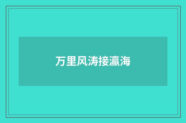 万里风涛接瀛海