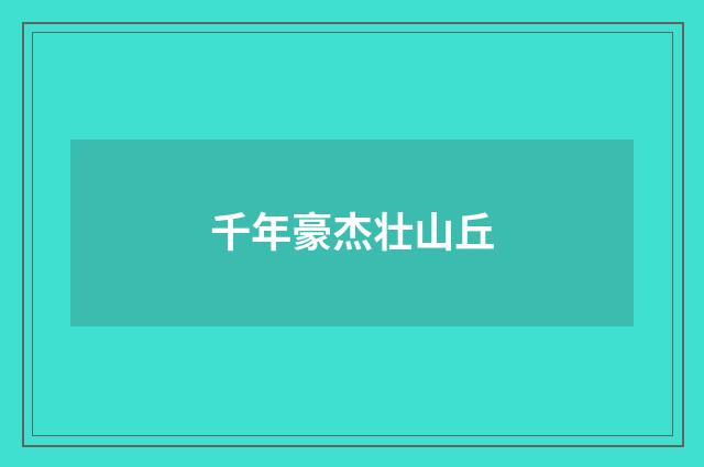 千年豪杰壮山丘