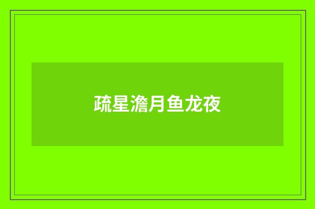 疏星澹月鱼龙夜