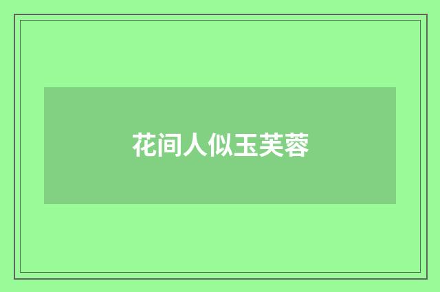 花间人似玉芙蓉