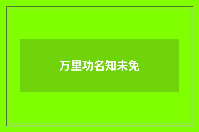 万里功名知未免
