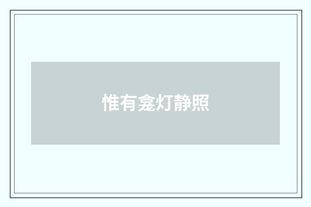 惟有龛灯静照