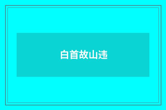 白首故山违