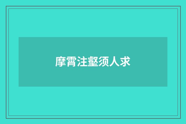 摩霄注壑须人求