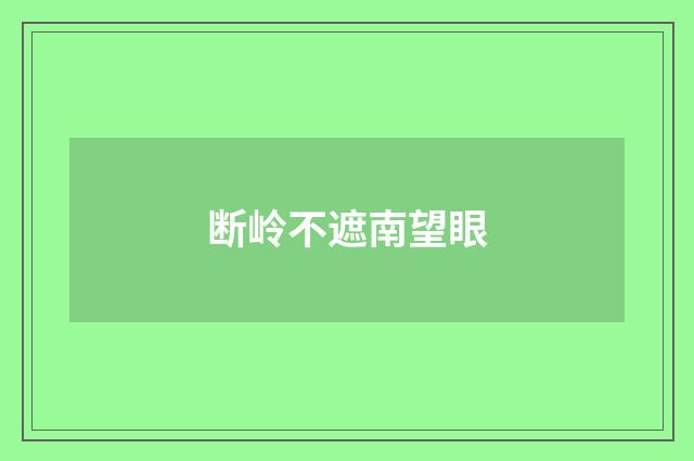断岭不遮南望眼
