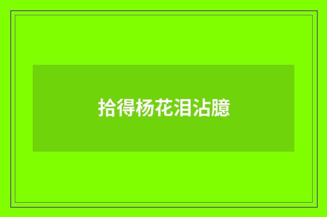 拾得杨花泪沾臆