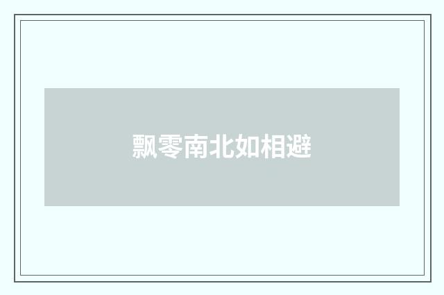 飘零南北如相避