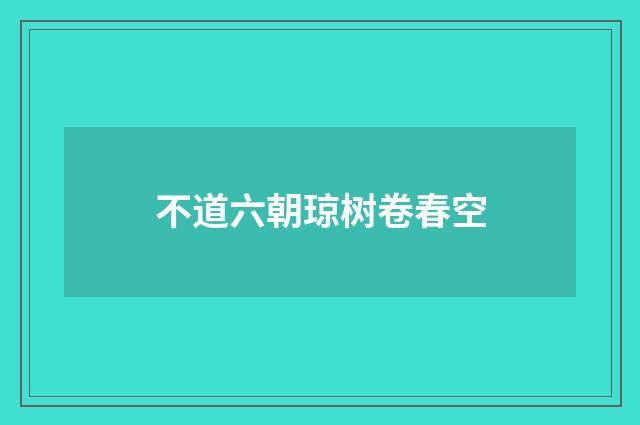不道六朝琼树卷春空