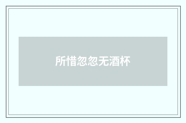 所惜忽忽无酒杯