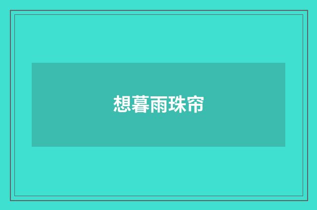 想暮雨珠帘