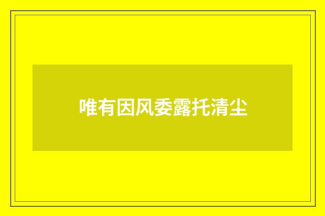 唯有因风委露托清尘