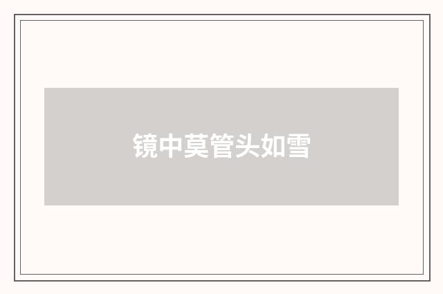 镜中莫管头如雪