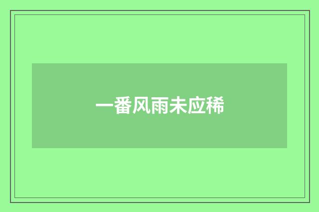 一番风雨未应稀