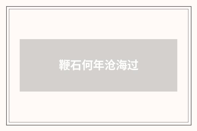 鞭石何年沧海过