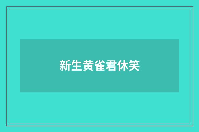 新生黄雀君休笑